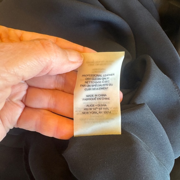 Alice + Olivia Black Lamb Leather trim Maxi Skirt - Picture 4 of 8